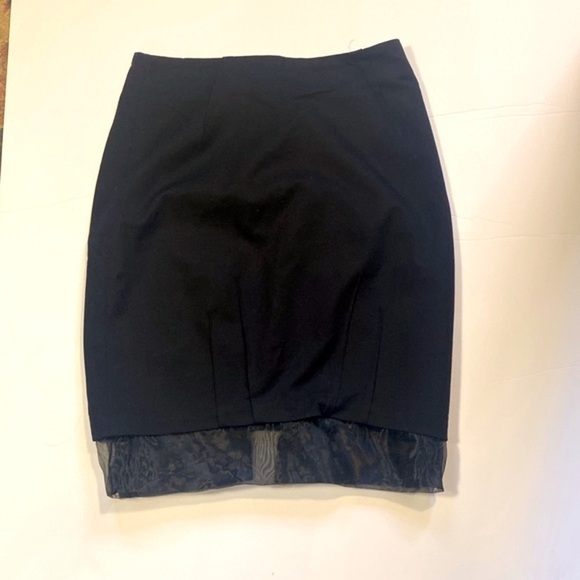 H&M Size 8 Black Pencil Skirt, with sheer mesh border, Size‎ 8 - Picture 2 of 4